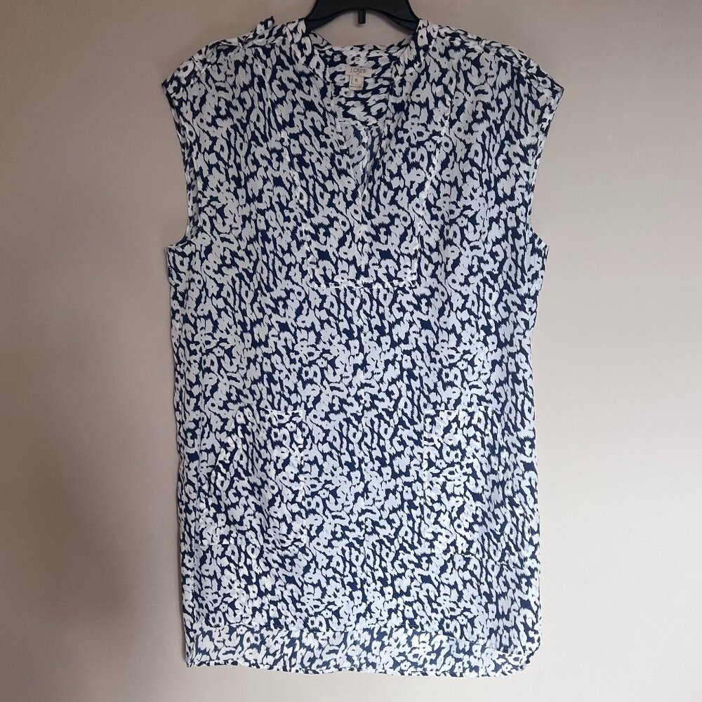 J. Crew Abstract Print V-Neck Shift Dress with Pockets Size XL
